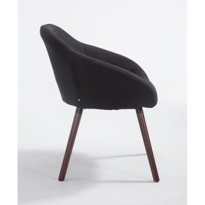Silla de Confidente CINTIA, Patas Nogal, Tela Negra