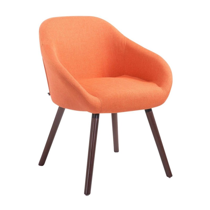 Silla de Confidente CINTIA, Patas Nogal, Tela Negra