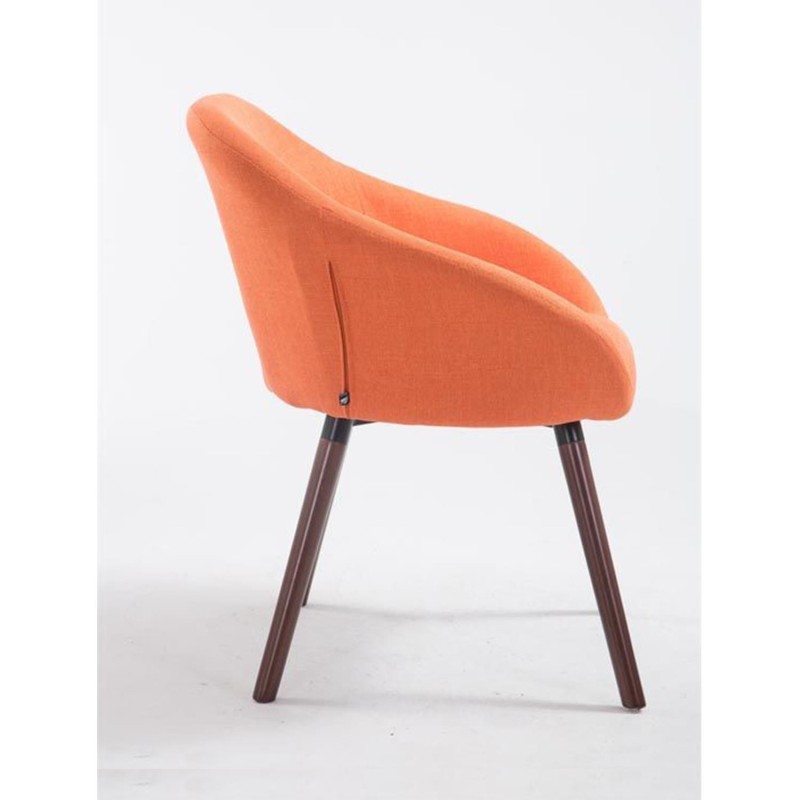 Silla de Confidente CINTIA, Patas Nogal, Tela Negra
