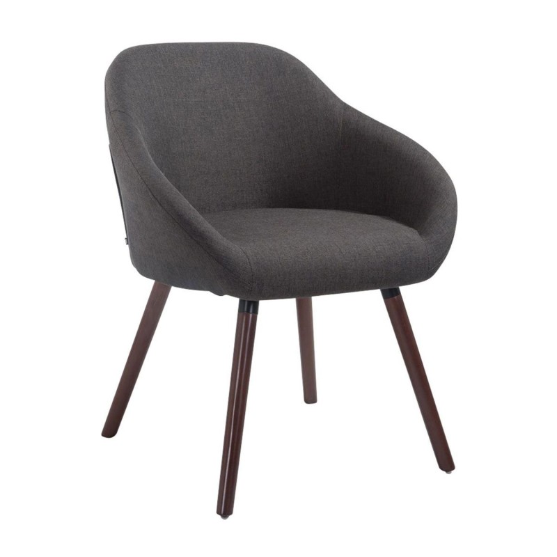 Silla de Confidente CINTIA, Patas Nogal, Tela Negra