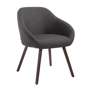 Silla de Confidente CINTIA, Patas Nogal, Tela Negra
