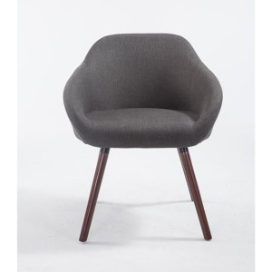 Silla de Confidente CINTIA, Patas Nogal, Tela Negra