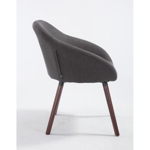 Silla de Confidente CINTIA, Patas Nogal, Tela Negra