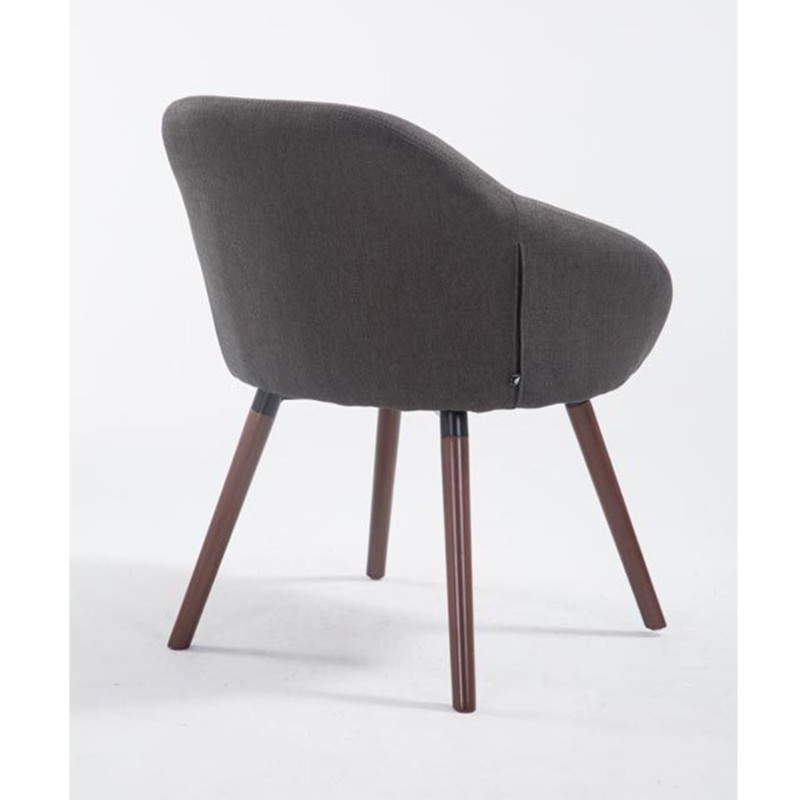 Silla de Confidente CINTIA, Patas Nogal, Tela Negra