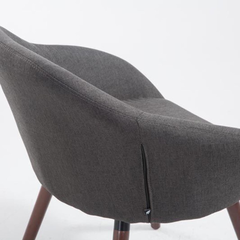 Silla de Confidente CINTIA, Patas Nogal, Tela Negra