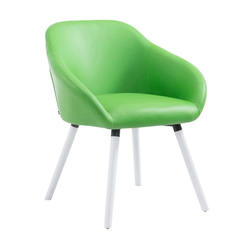 Silla de Confidente CINTIA PIEL, Patas Blancas, Negro