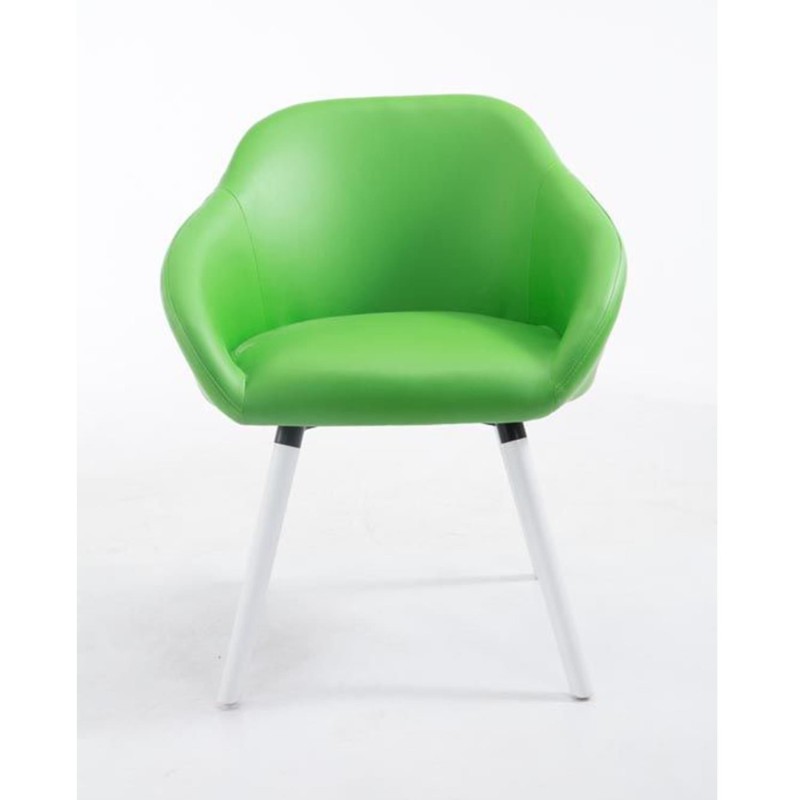 Silla de Confidente CINTIA PIEL, Patas Blancas, Negro