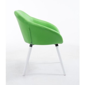 Silla de Confidente CINTIA PIEL, Patas Blancas, Negro