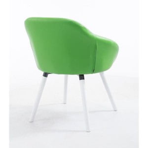 Silla de Confidente CINTIA PIEL, Patas Blancas, Negro