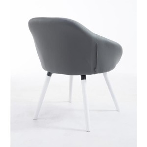 Silla de Confidente CINTIA PIEL, Patas Blancas, Negro