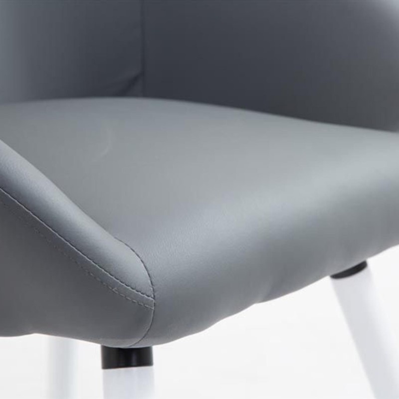 Silla de Confidente CINTIA PIEL, Patas Blancas, Negro
