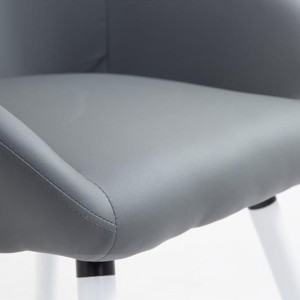 Silla de Confidente CINTIA PIEL, Patas Blancas, Negro