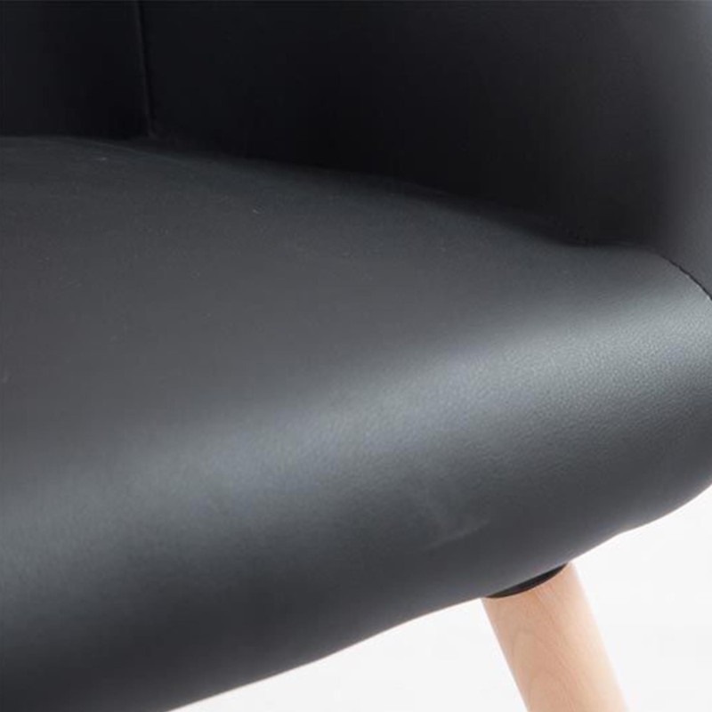 Silla de Confidente CINTIA PIEL, Patas Claras, Negro