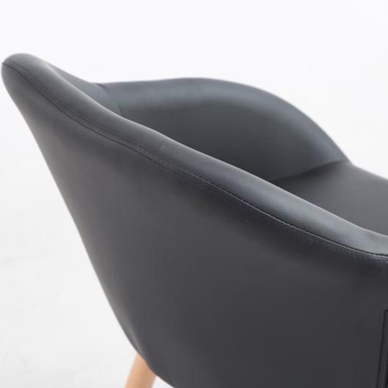 Silla de Confidente CINTIA PIEL, Patas Claras, Negro