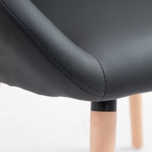 Silla de Confidente CINTIA PIEL, Patas Claras, Negro