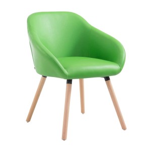 Silla de Confidente CINTIA PIEL, Patas Claras, Negro