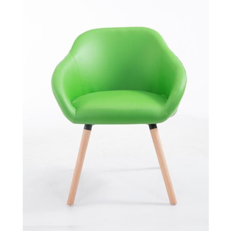 Silla de Confidente CINTIA PIEL, Patas Claras, Negro