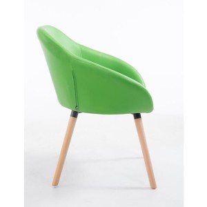 Silla de Confidente CINTIA PIEL, Patas Claras, Negro