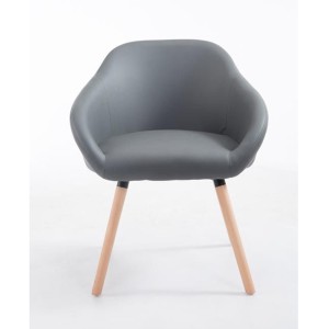 Silla de Confidente CINTIA PIEL, Patas Claras, Negro