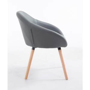 Silla de Confidente CINTIA PIEL, Patas Claras, Negro