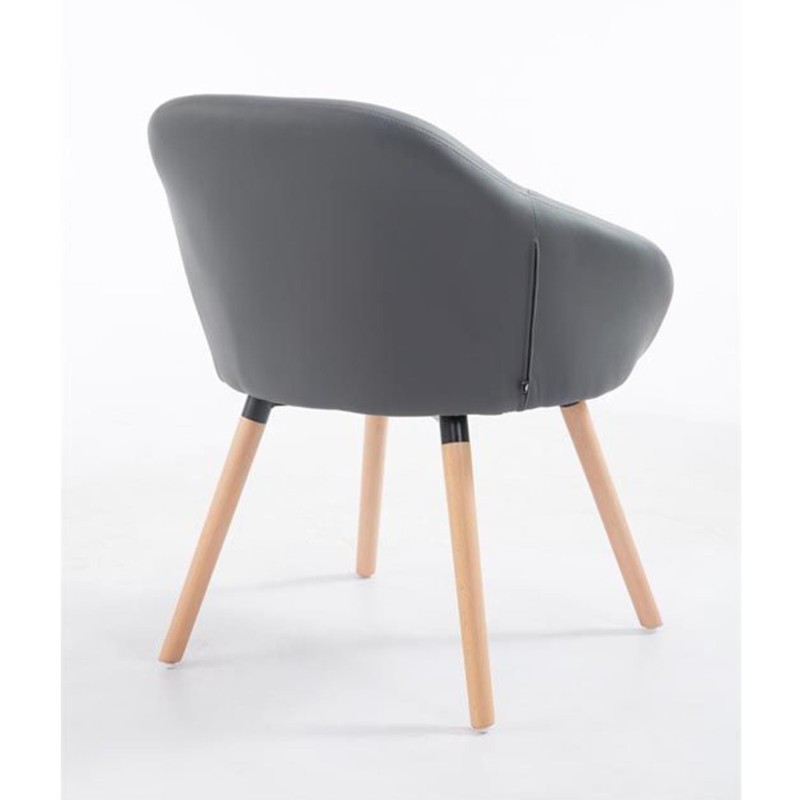 Silla de Confidente CINTIA PIEL, Patas Claras, Negro