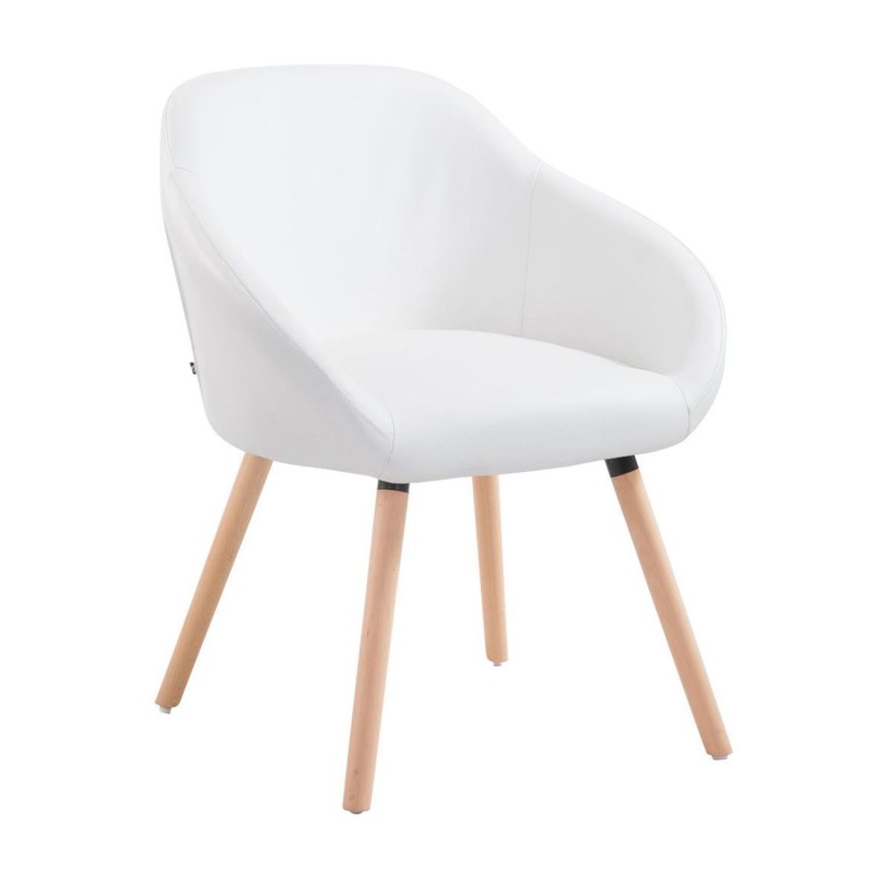 Silla de Confidente CINTIA PIEL, Patas Claras, Negro