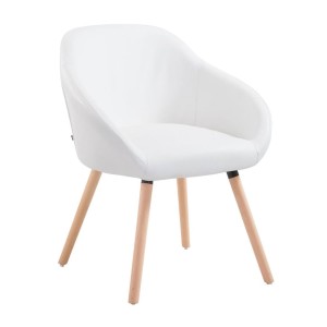Silla de Confidente CINTIA PIEL, Patas Claras, Negro