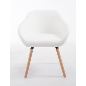 Silla de Confidente CINTIA PIEL, Patas Claras, Negro
