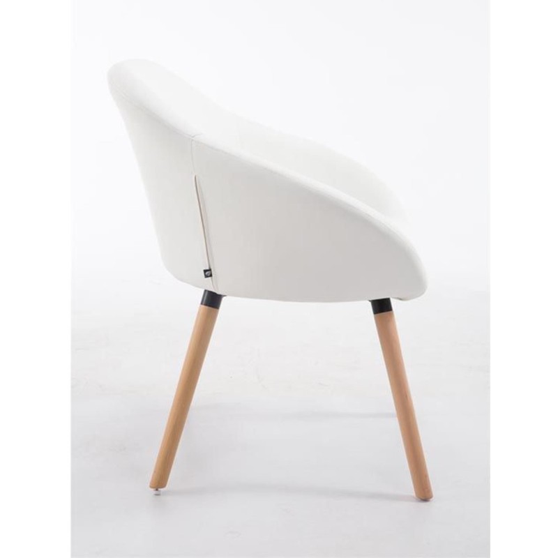 Silla de Confidente CINTIA PIEL, Patas Claras, Negro