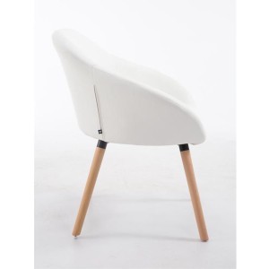Silla de Confidente CINTIA PIEL, Patas Claras, Negro