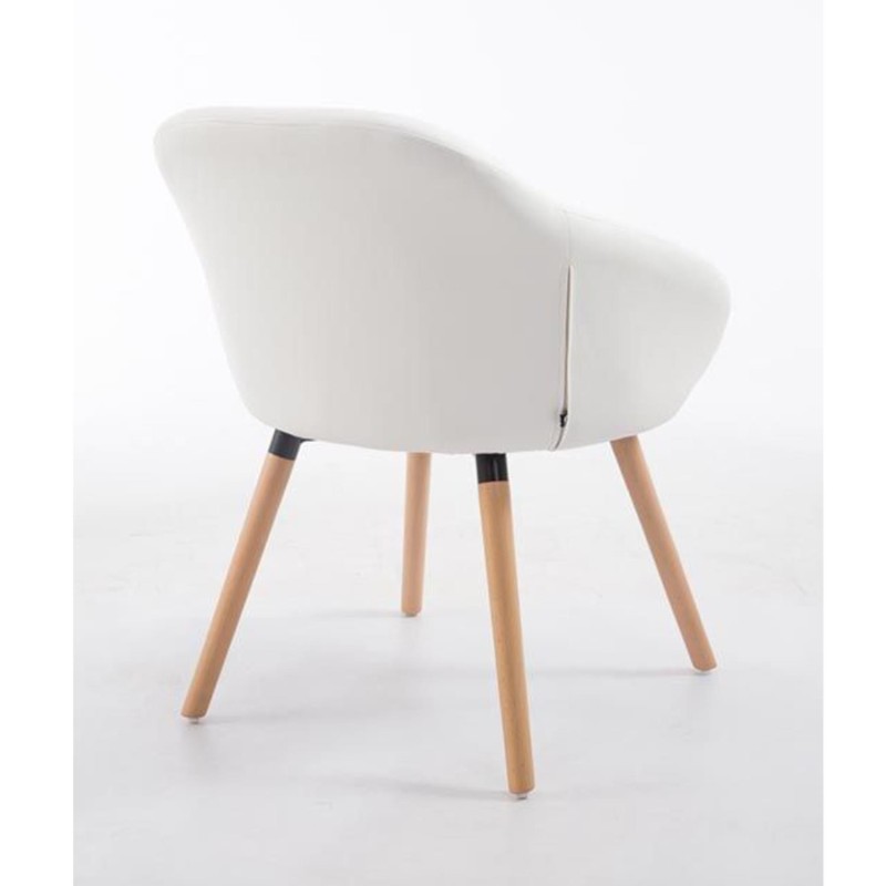 Silla de Confidente CINTIA PIEL, Patas Claras, Negro