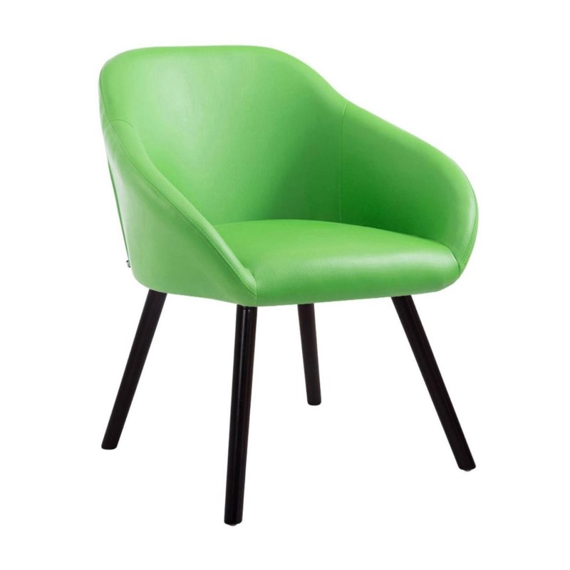 Silla de Confidente CINTIA PIEL, Patas Negras, Negro
