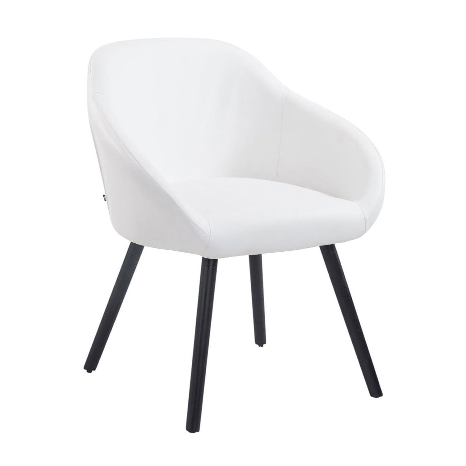 Silla de Confidente CINTIA PIEL, Grueso Acolchado, Patas Negras, en Negro