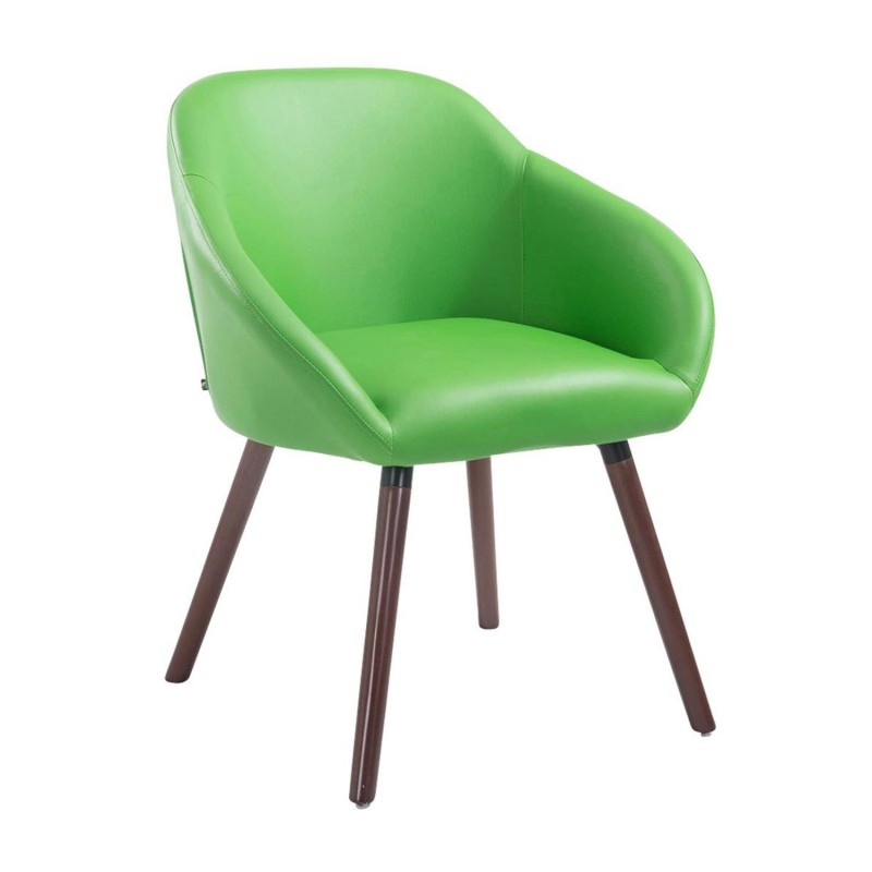 Silla de Confidente CINTIA PIEL, Patas Nogal, Negro