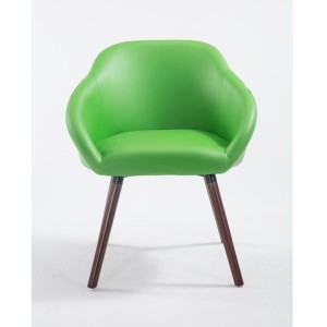 Silla de Confidente CINTIA PIEL, Patas Nogal, Negro