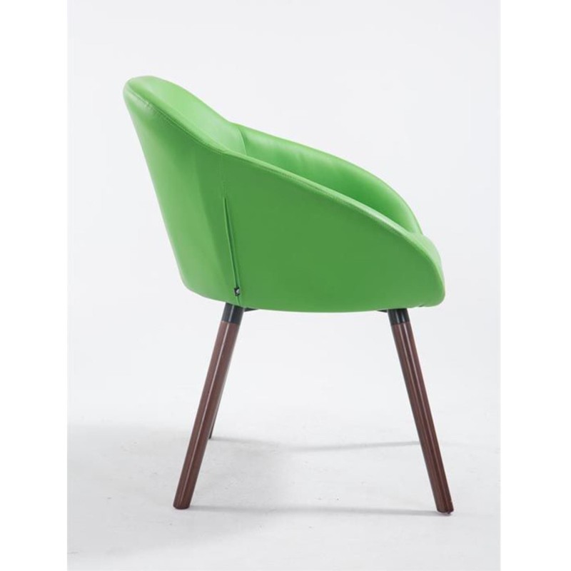 Silla de Confidente CINTIA PIEL, Patas Nogal, Negro