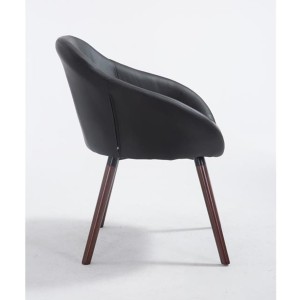 Silla de Confidente CINTIA PIEL, Patas Nogal, Negro