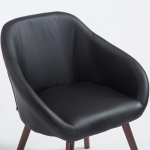 Silla de Confidente CINTIA PIEL, Patas Nogal, Negro