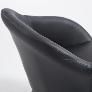 Silla de Confidente CINTIA PIEL, Patas Nogal, Negro