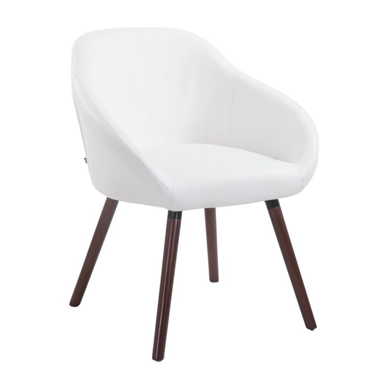 Silla de Confidente CINTIA PIEL, Patas Nogal, Negro