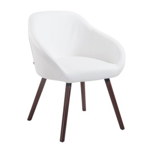 Silla de Confidente CINTIA PIEL, Patas Nogal, Negro