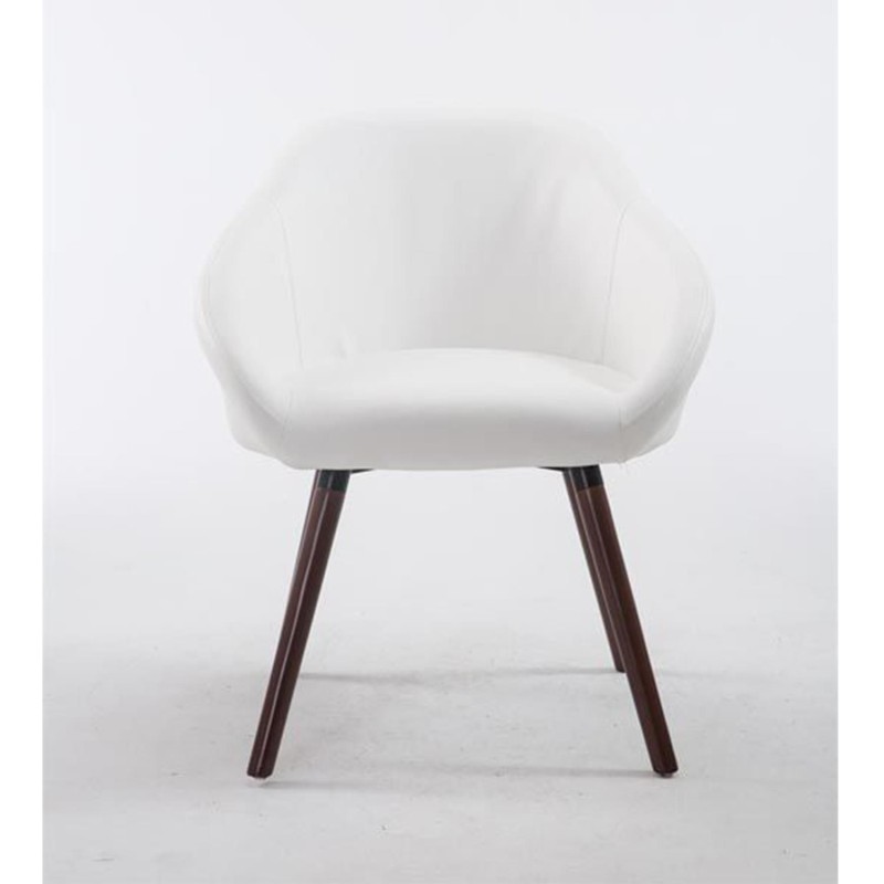 Silla de Confidente CINTIA PIEL, Patas Nogal, Negro