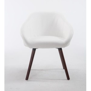 Silla de Confidente CINTIA PIEL, Patas Nogal, Negro
