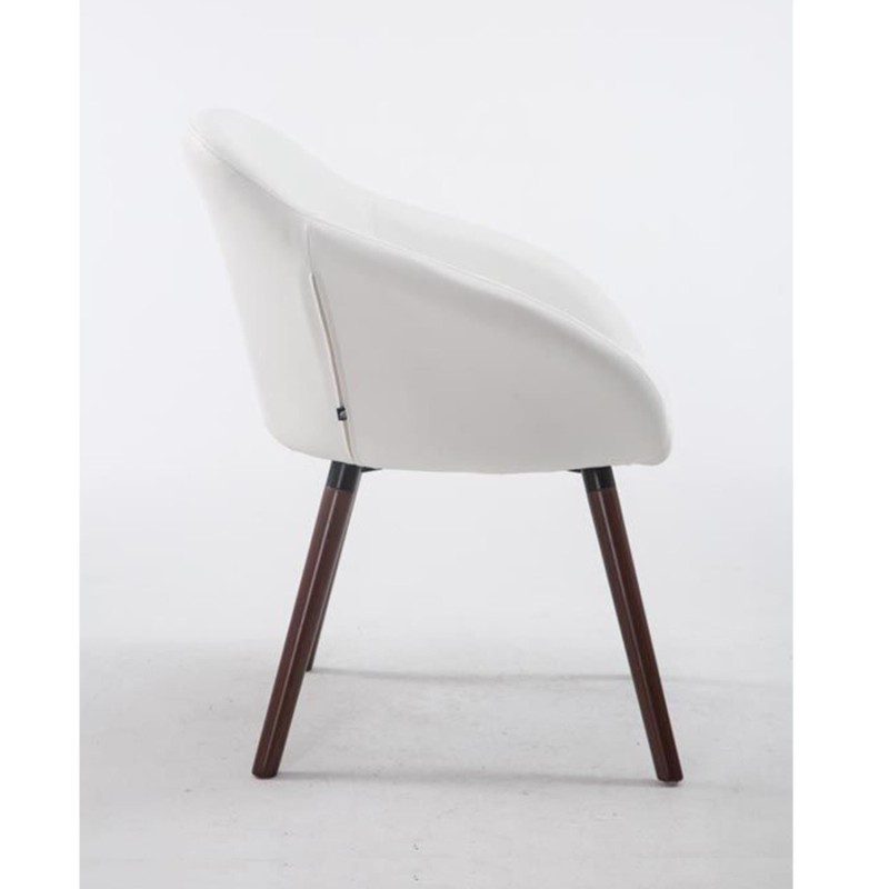 Silla de Confidente CINTIA PIEL, Patas Nogal, Negro
