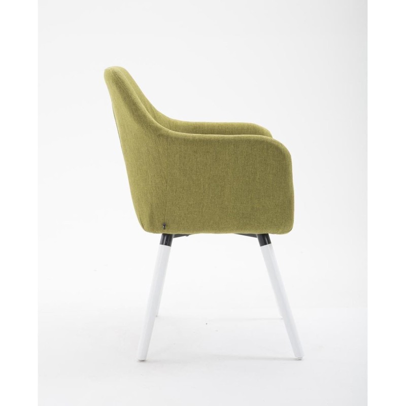 Silla de Confidente WAYAN, Patas Blancas, Tela Negra