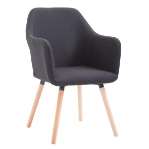 Silla de Confidente WAYAN, Patas Claras, Tela Negra