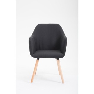Silla de Confidente WAYAN, Patas Claras, Tela Negra 2