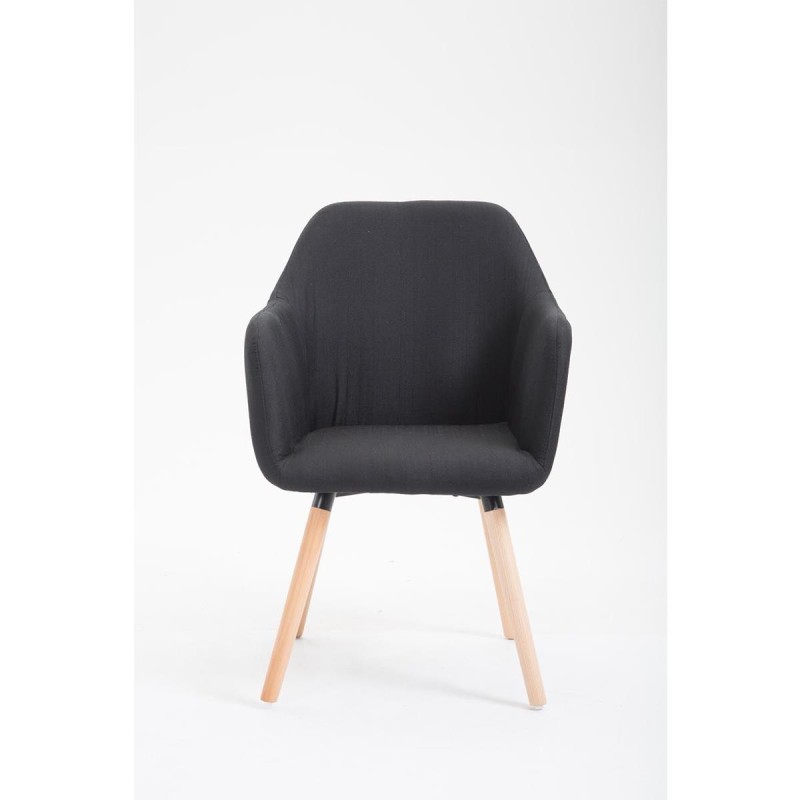 Silla de Confidente WAYAN, Patas Claras, Tela Negra