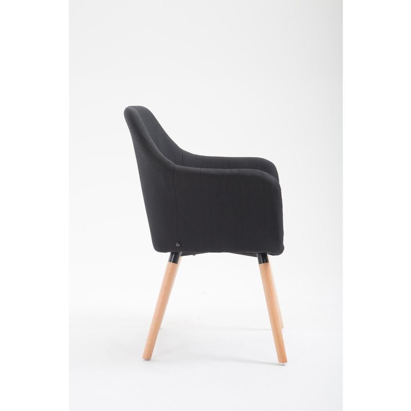 Silla de Confidente WAYAN, Patas Claras, Tela Negra