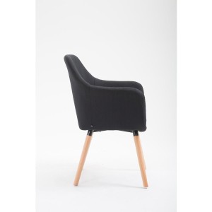 Silla de Confidente WAYAN, Patas Claras, Tela Negra